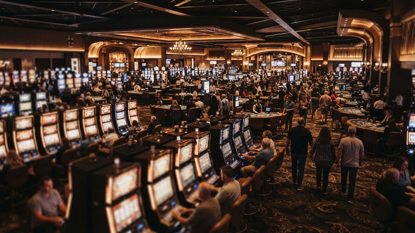 Vue d'ensemble d'une salle de casino moderne