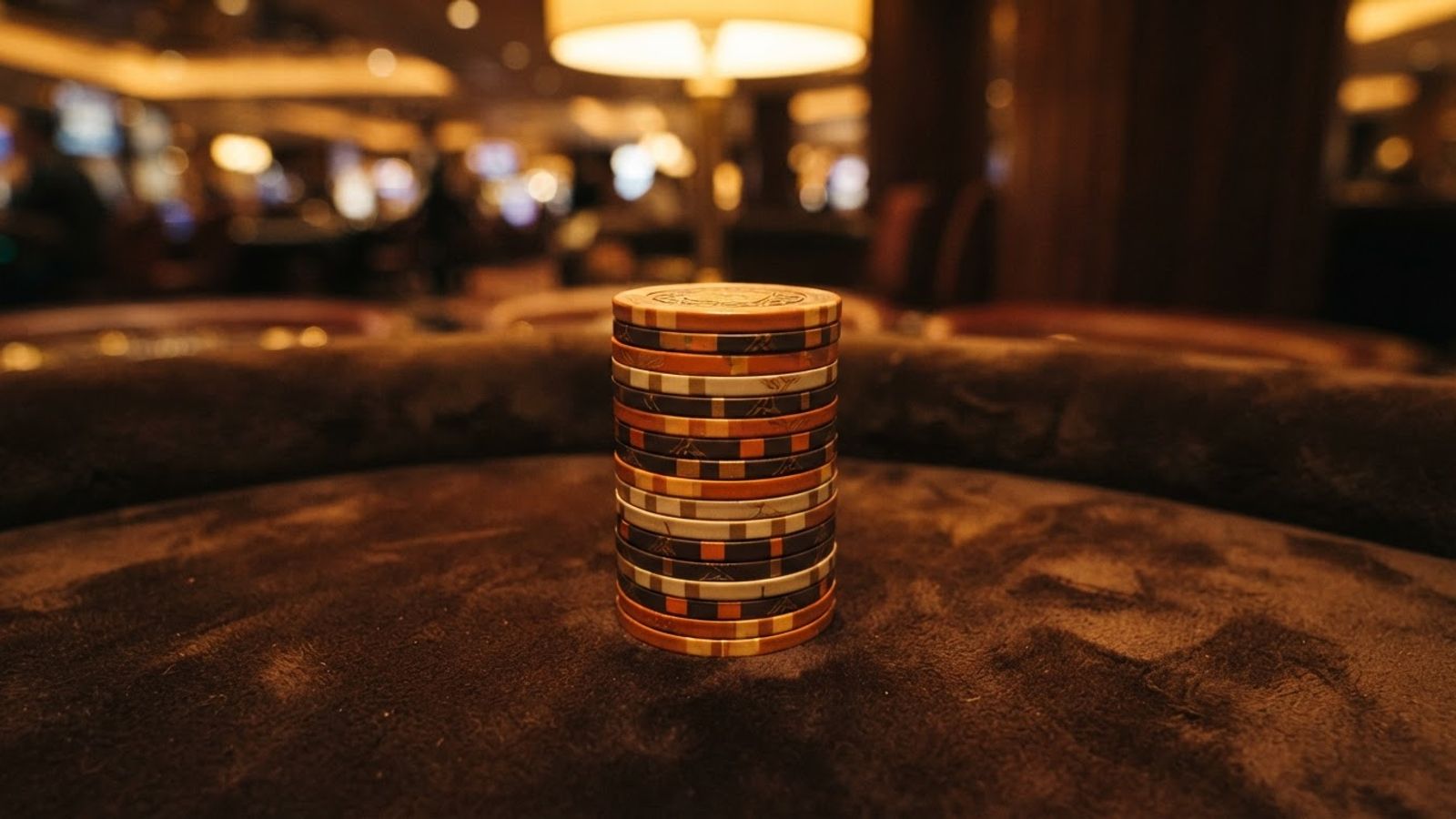 Piles de jetons de casino sur velours